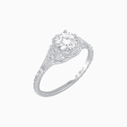 Edwardian Inspired Round Cut Filigree Engagement Ring - Shahin Jewelry